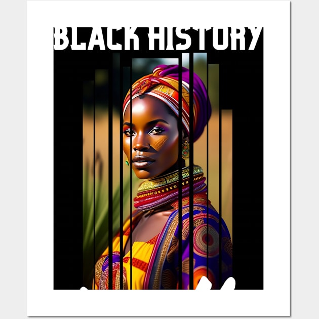 Black history month cute graphic design artwork Wall Art by Nasromaystro